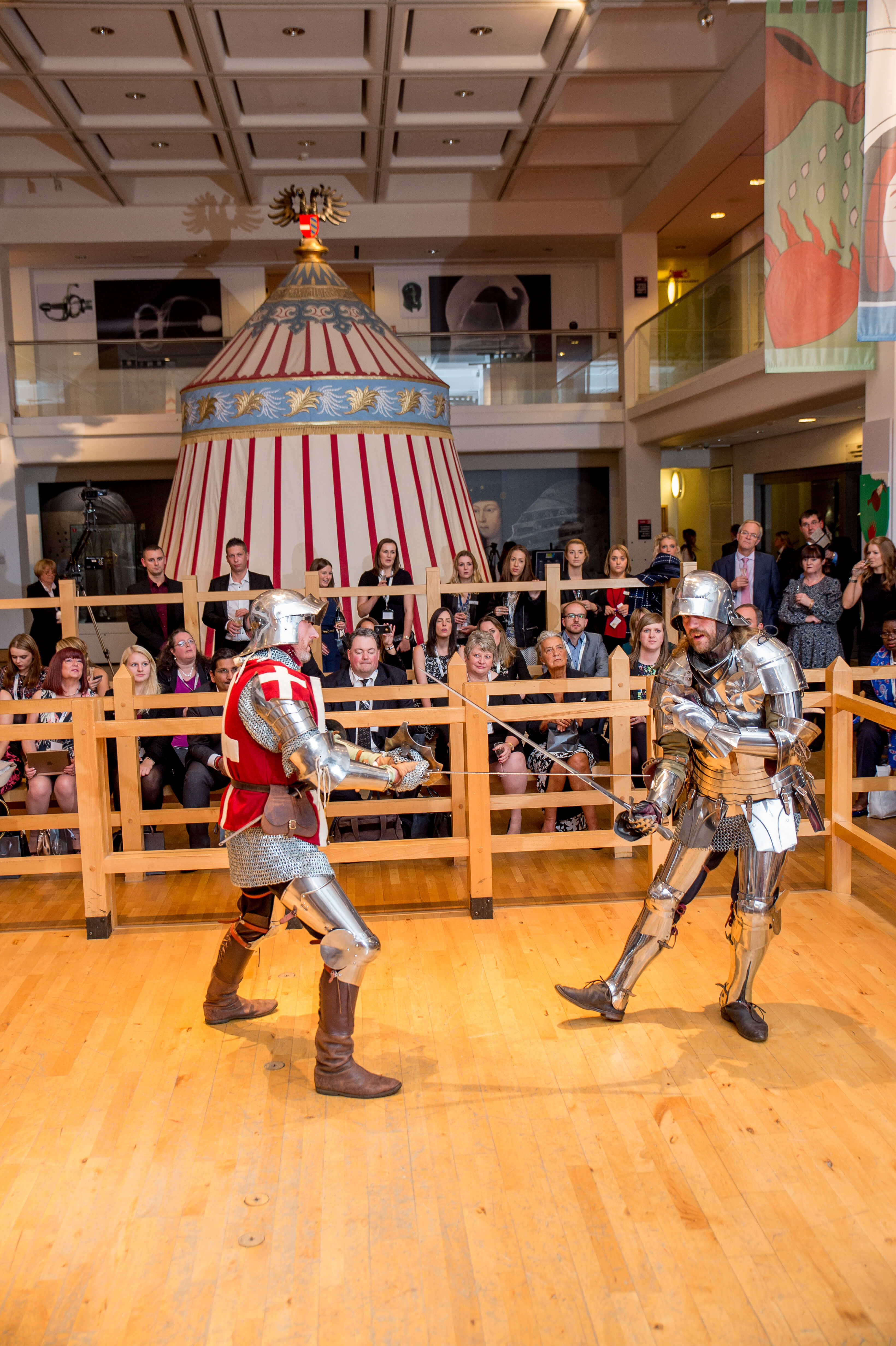 A historic performance taking place at the Tournament Gallery at Royal Armouries